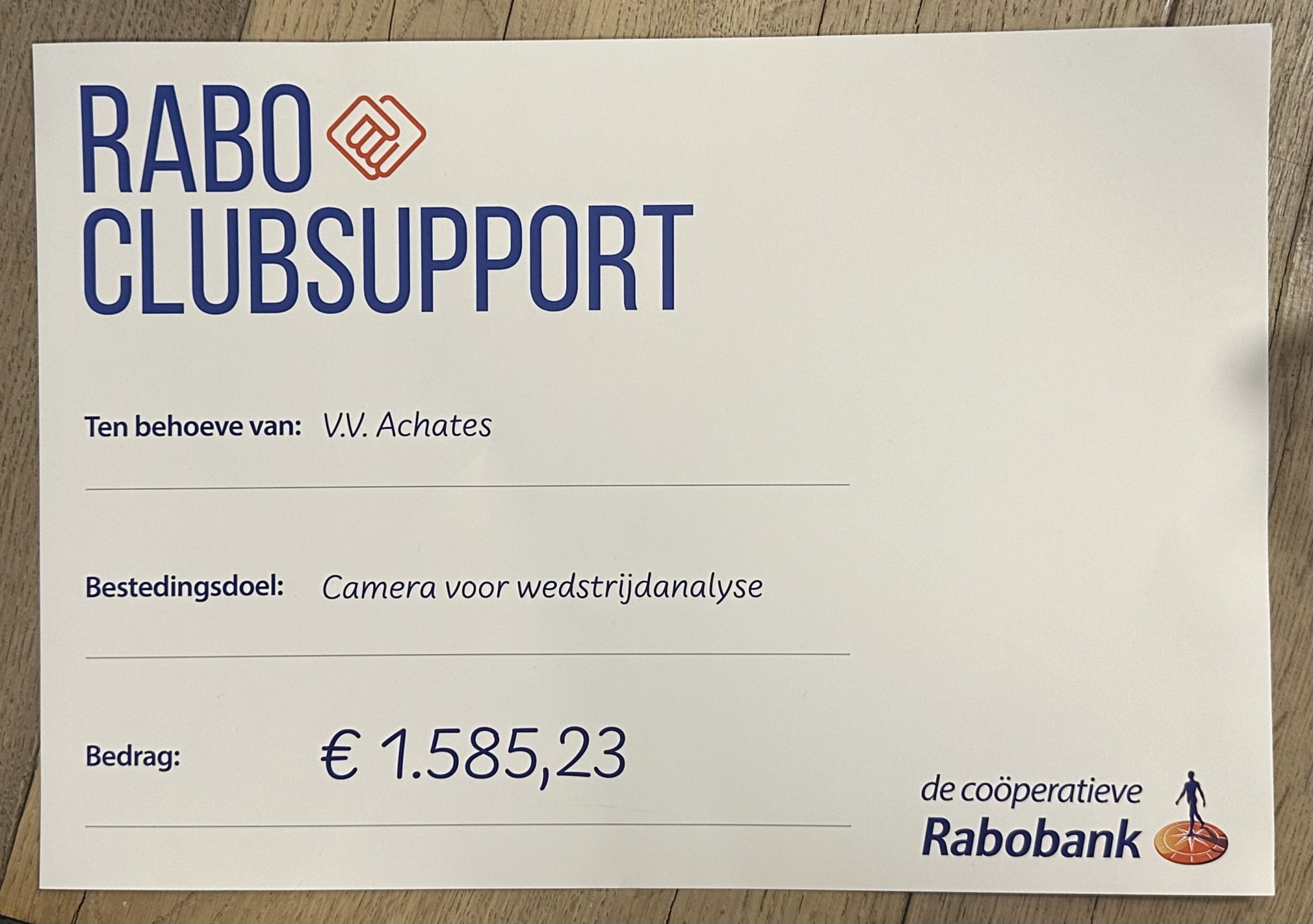 Uitreiking Rabo ClubSupport